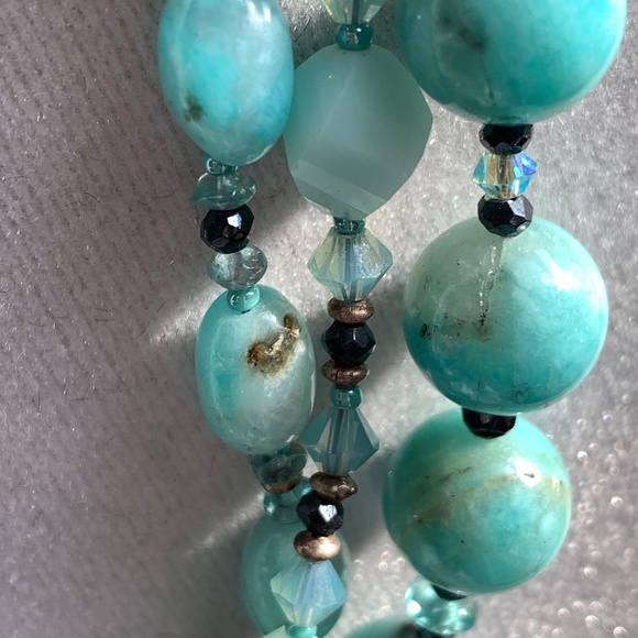 '50s look Amazonite & Swarovski Necklace + - Picture 5 of 6